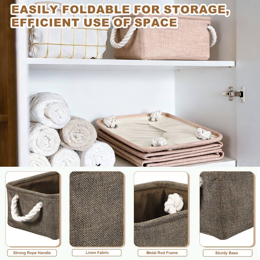 Unique Bargains 2pcs Fabric Storage Bins, 12x8.3x5 Inch Foldable Cubes ...