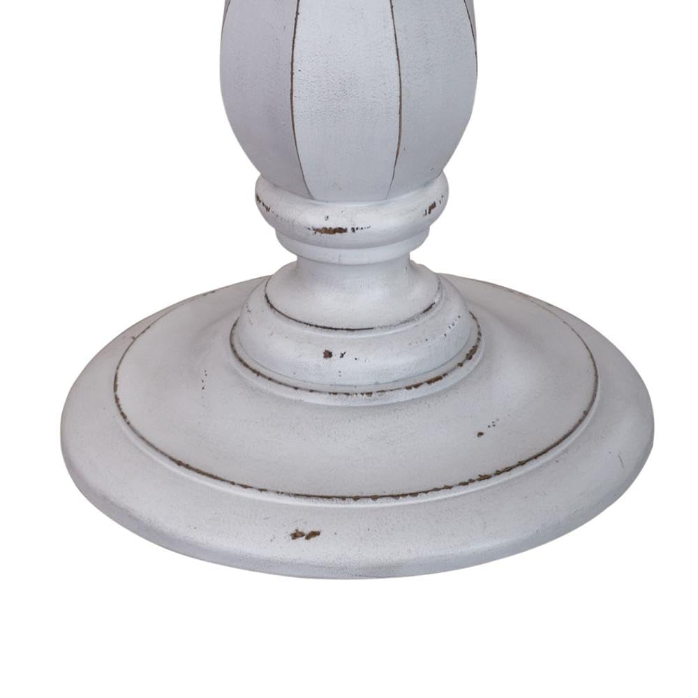 Left. Liberty Furniture Industries - Magnolia Manor Round Accent Table in Antique White - White.