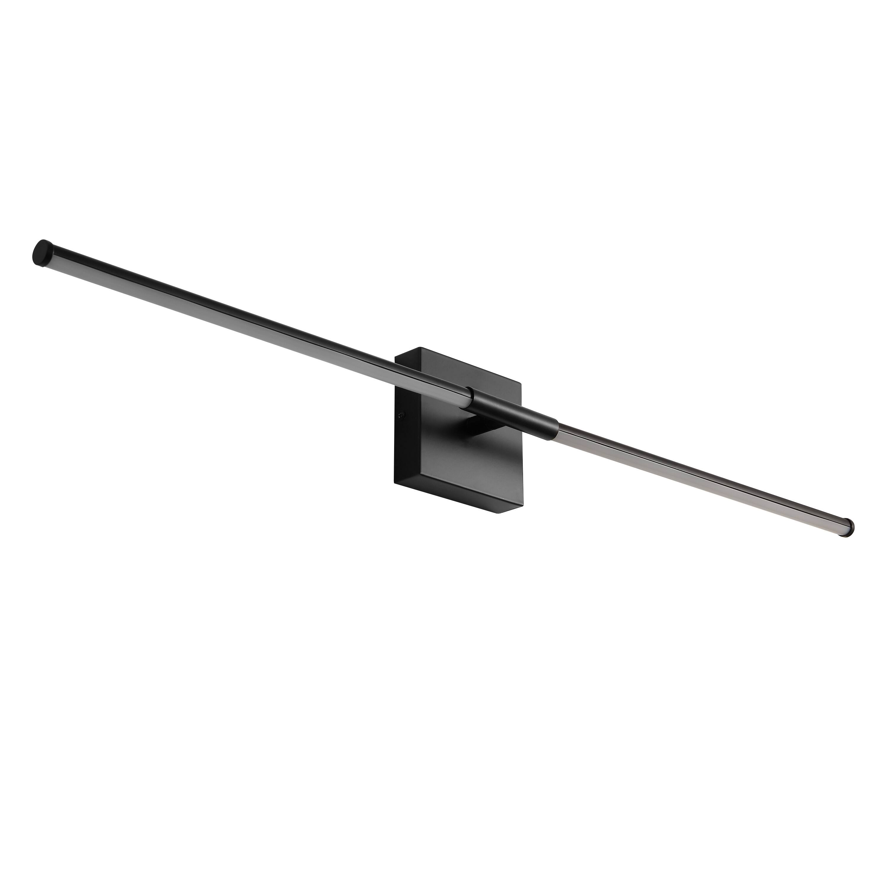 Alt View 9. Jonathan Y - McKenna 32" Modern Minimalist Dimmable Integrated LED Metal Wall Sconce, Black - Black.