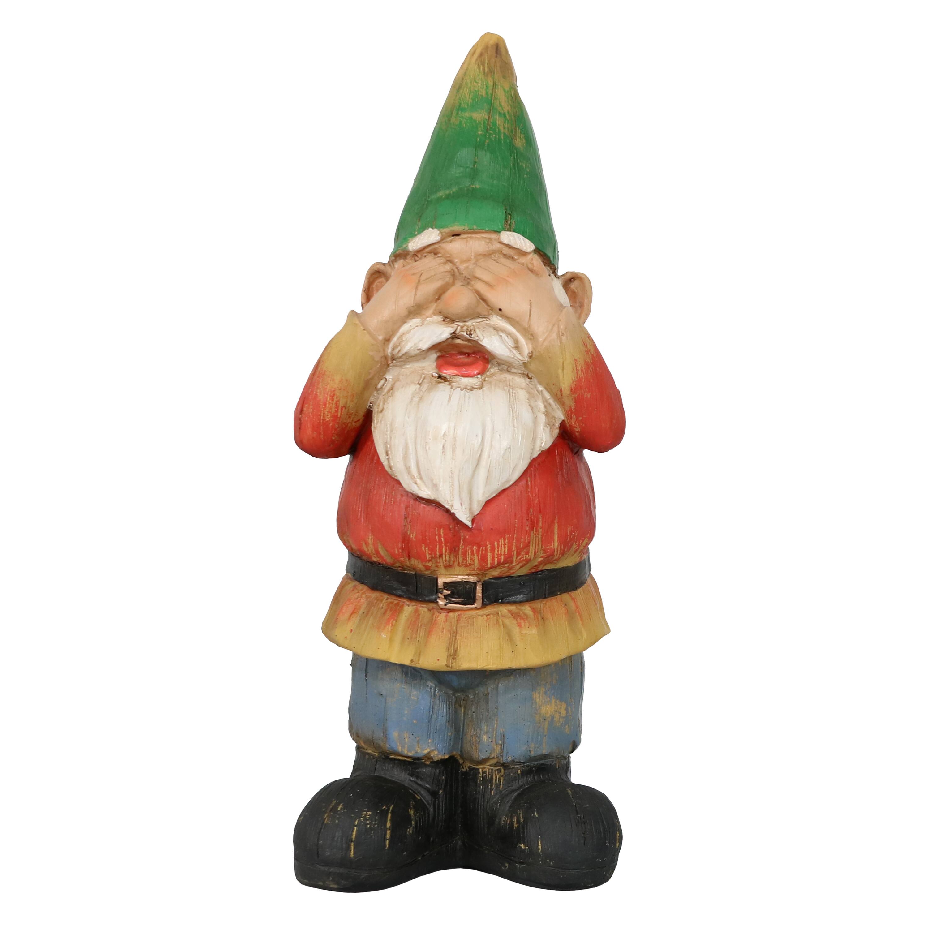 Alt View 9. Sunnydaze - Hear No Evil, Speak No Evil and See No Evil Garden Gnomes - 12 in - Green.