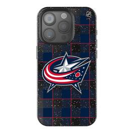 Keyscaper - NHL - Columbus Blue Jackets Plaid Bling iPhone Case - 15 - Multicolor