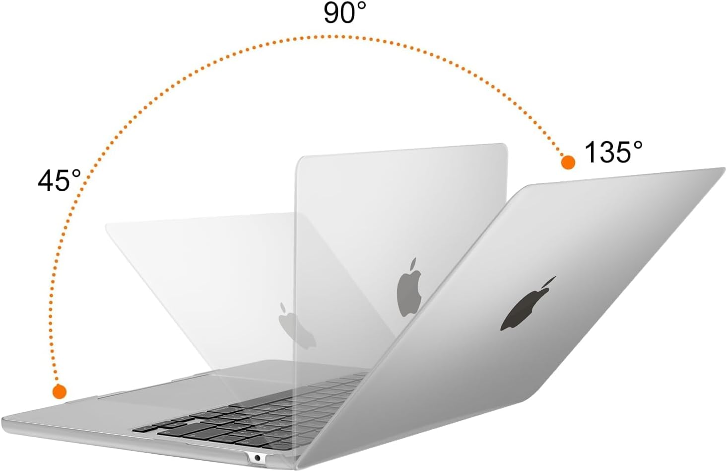 Back. mosiso - Laptop Case for MacBook Air 13 inch Case M4 A3240 M3 A3113 M2 A2681 2022-2025 - Frost.