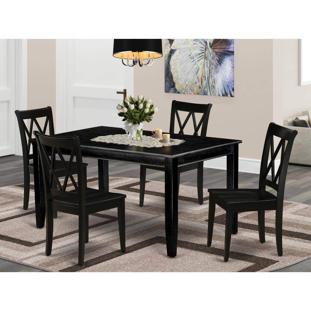 Left. East West Furniture - Dining Room Set Black - Brown.