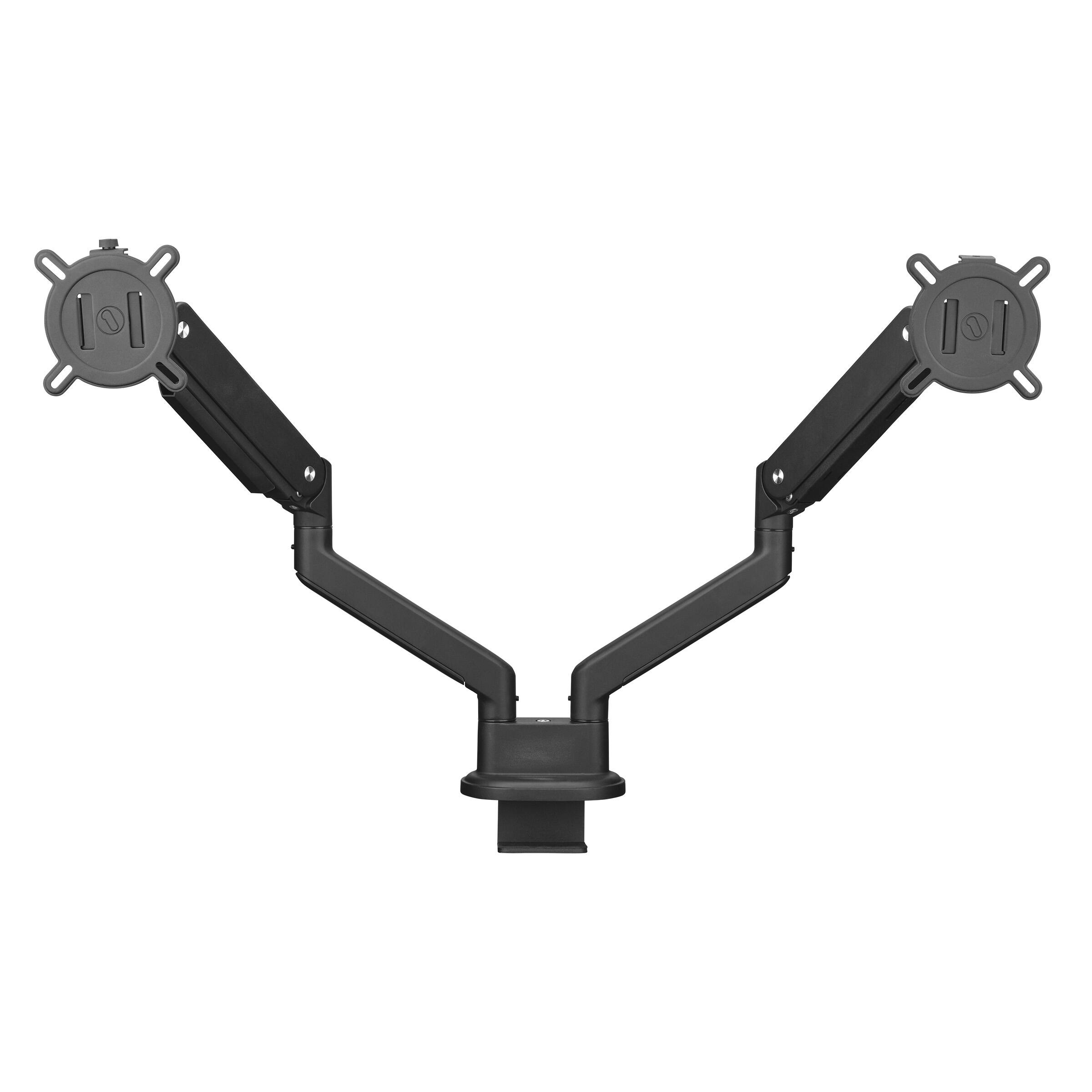 Front. One for All - MONITOR ARM, SOLID, DUAL, BLACK, US - Black.