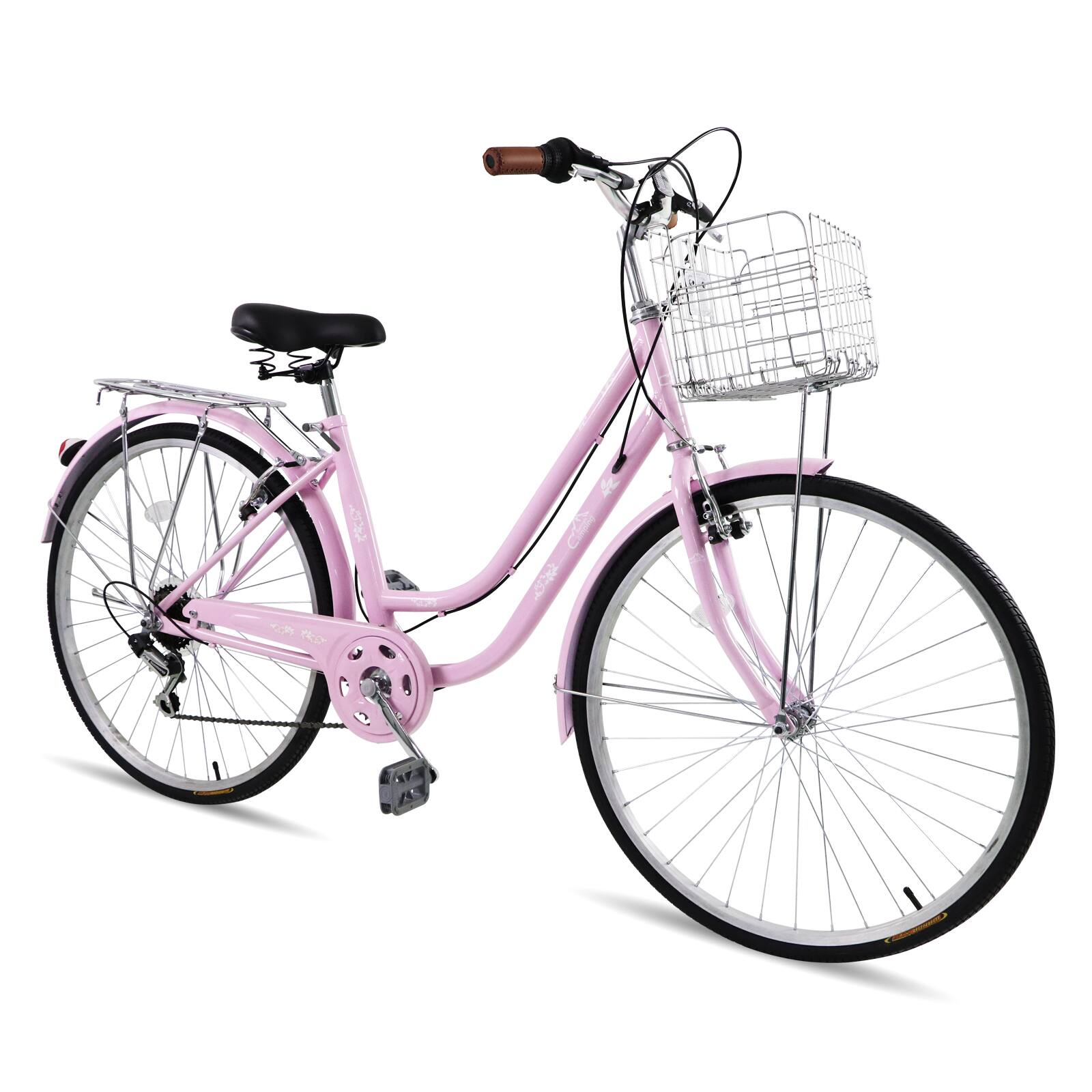 Alt View 2. Winado - 26'' Adults Commuter City Bike 7 Speed Cruiser Bicycle with Basket - PINK.