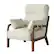 Alt View 12. Bestier - Corduroy Armchair with Heightened Headrest and Removable Armrest - White.