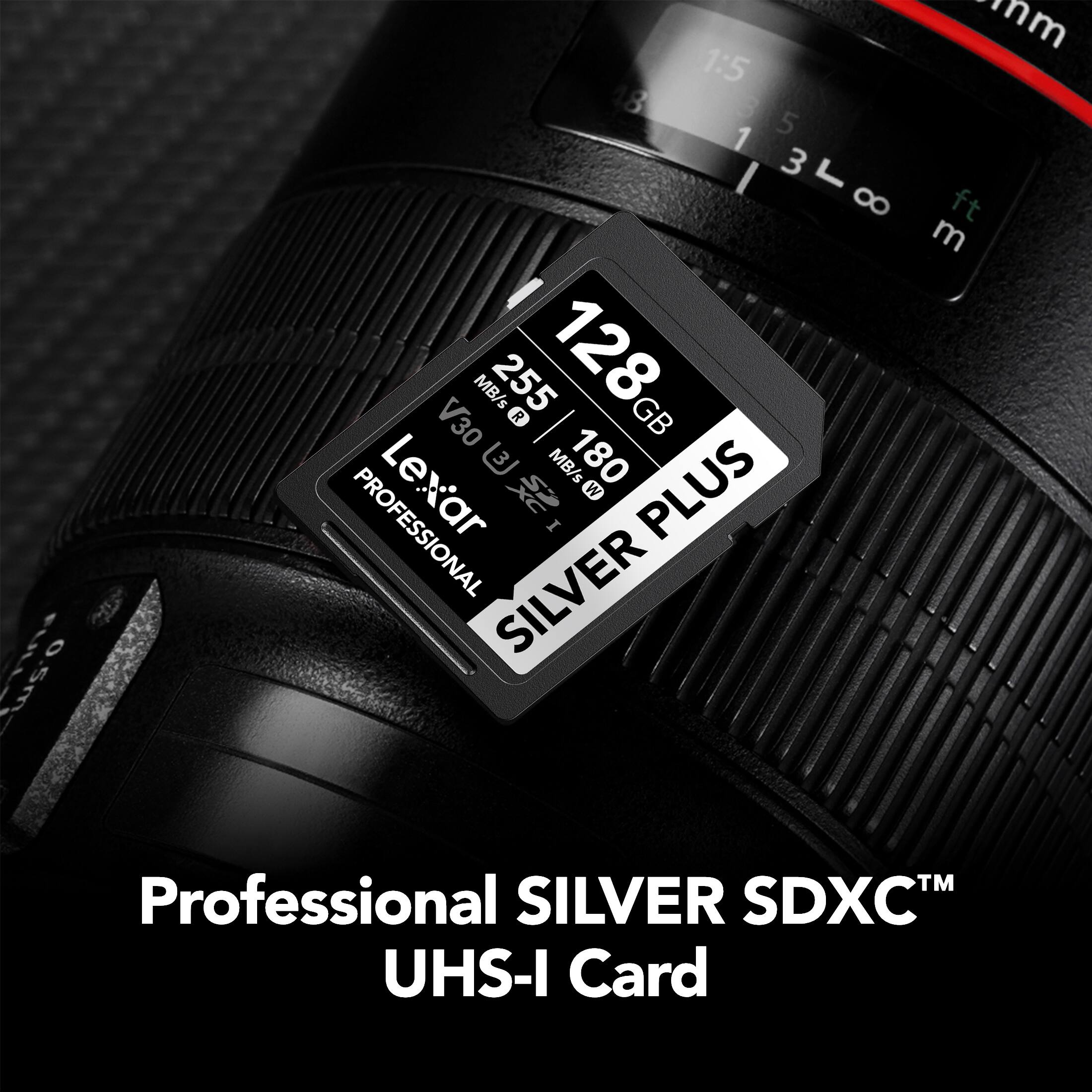 0.5m 1:5 18 5 3 L 8 MB/s 255 128 V30 GB C MB/s 180 PROFESSIONAL I w PLUS SILVER .nm ft m TM Professional SILVER SDXCTM UHS-I Card