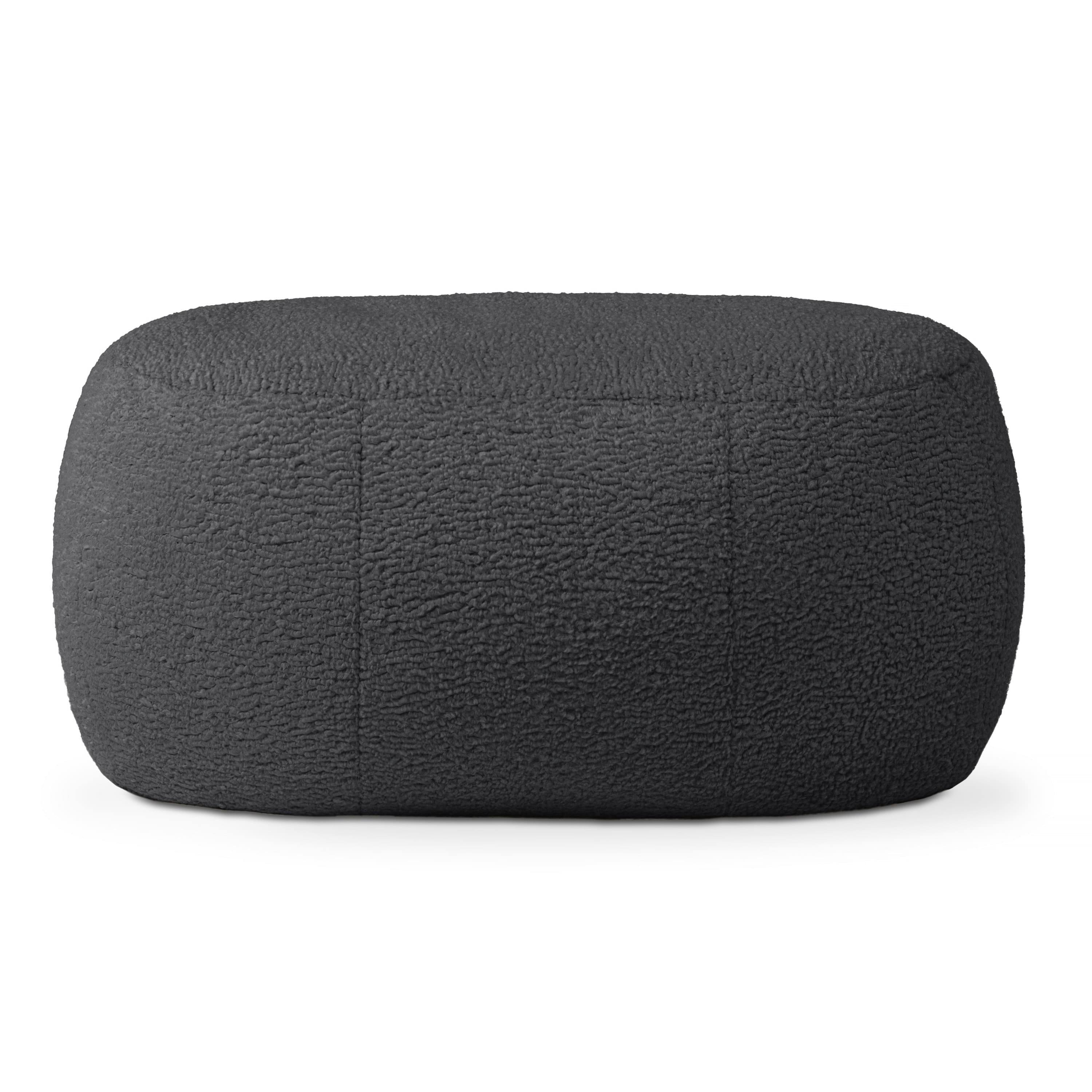Photos - Pouffe / Bench Modern Jaxx - Ellis Ottoman Shearling Faux-Lamb Plush Pouf for  Interior Design, Oval - Indigo 19385 