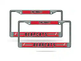 Rico Industries - Cincinnati Bearcats Chrome Metal License Plate Frame - Set of 2 Frames - Multi