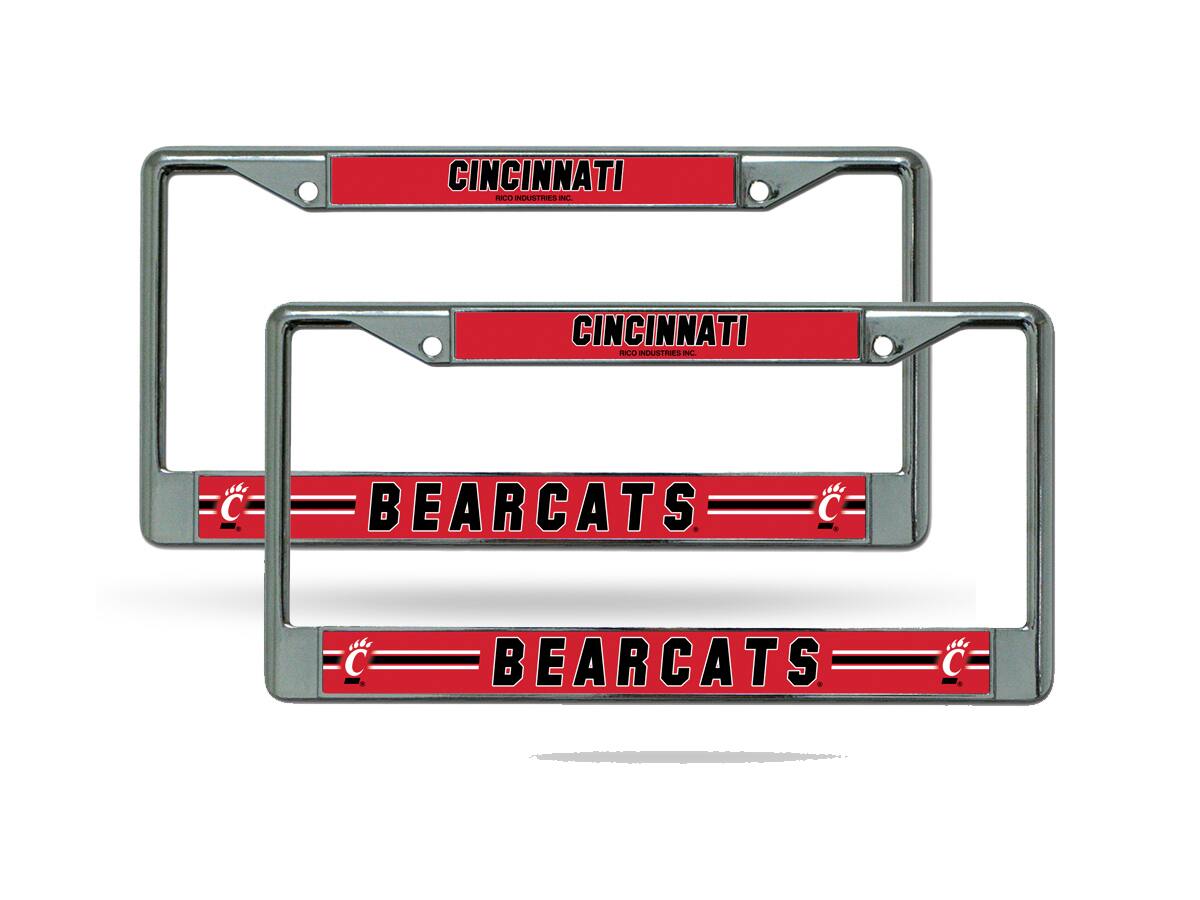 Cincinnati Bearcats Chrome Metal License Plate Frame - Set of Two Frames
