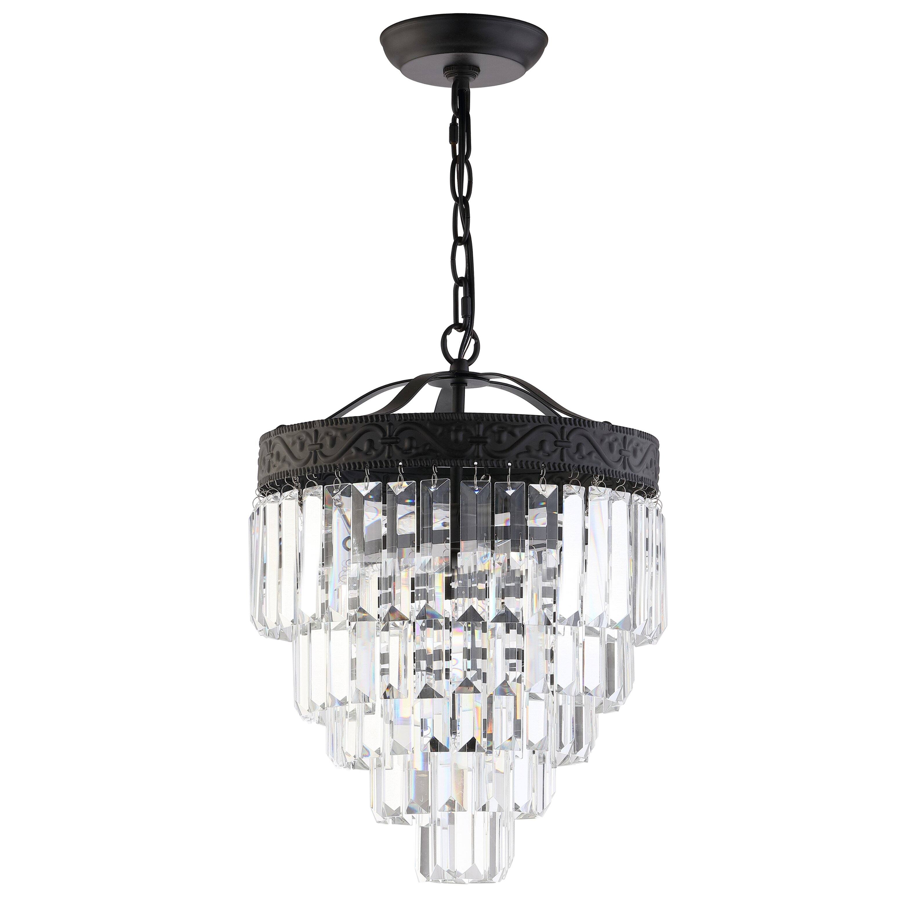 Alt View 8. Jonathan Y - Wyatt 12" 2-Light Crystal LED Chandelier, Bronze/ Clear - Bronze / Clear.