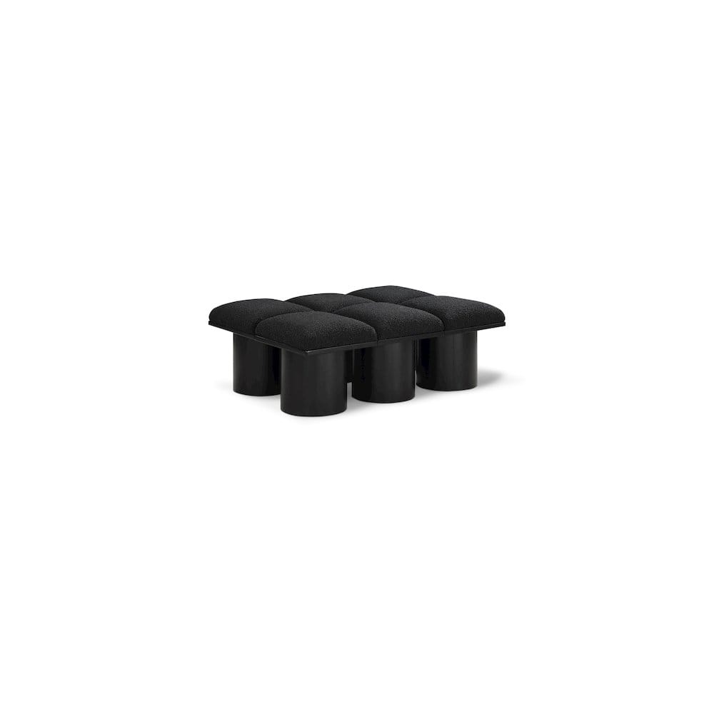Meridian Furniture - Pavilion Bench - Black Boucle Fabric