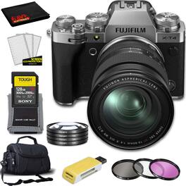 Fujifilm - X-T4 Mirrorless Digital Camera with 16-80mm Lens with All Inclusive Bundle - Silver