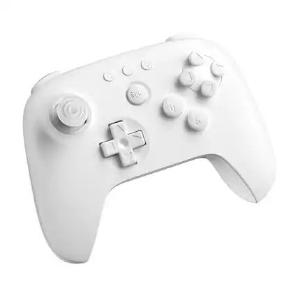Front. 8BitDo - 8Bitdo 64 Bluetooth Controller for Analogue 3D, Switch, Switch 2, Windows, and Android (White) - White.