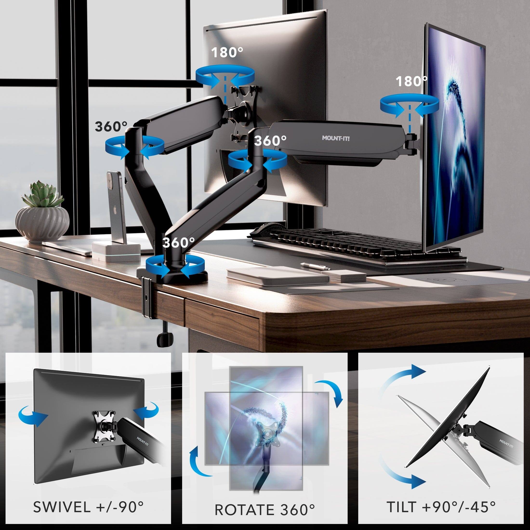 180° 360° MOUNT-IT! 180° T 360° - HT SWIVEL +/-90° ROTATE 360° TILT +90°/-45°