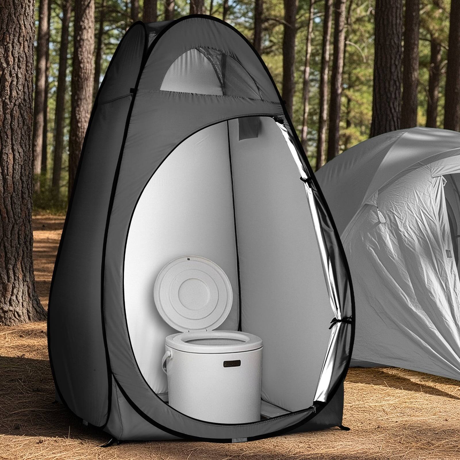 Back. Home Collection - Portable Pop-up Camping Privacy Shelter Outdoor Toilet Dressing Tent - Black - Black.