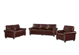 Roomtec - Living Room Sofa with Storage Sofa 123 Sectional Burgundy Faux Leather - Burgundy