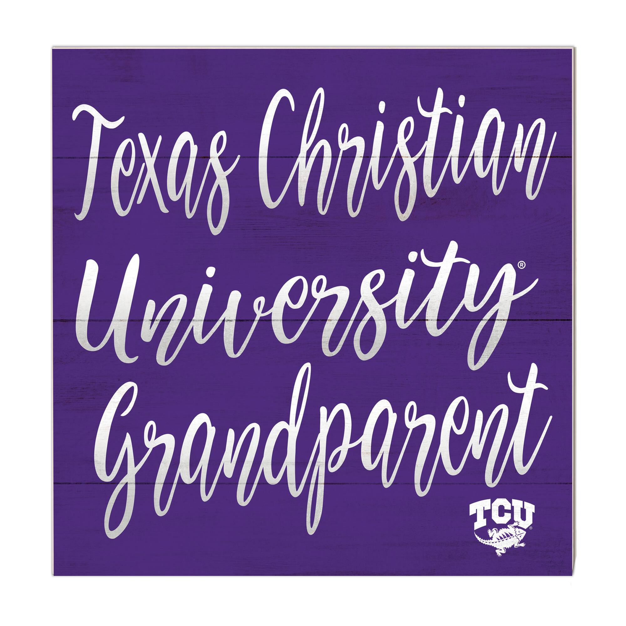 Purple TCU Horned Frogs 10'' x 10'' Grandparent Plaque