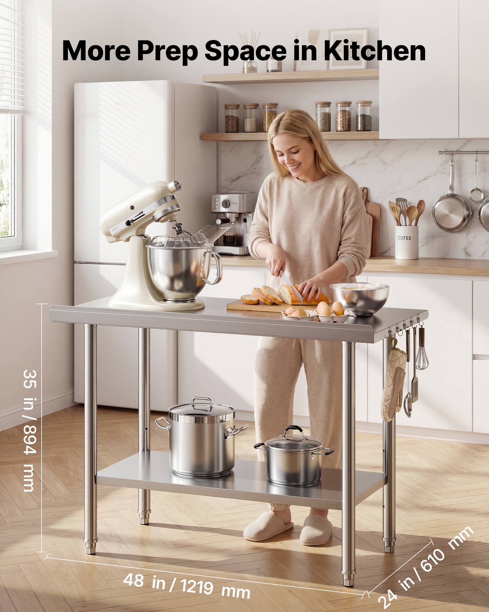 More Prep Space in Kitchen

COFFEE

35 in / 894 mm

48 in / 1219 mm

24 in / 610 mm