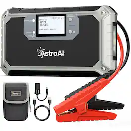 AstroAI - 2000A peak 12V jump starter for up to 7.0L gas and 4.0L diesel engines, portable power bank with QC 3.0 - Black
