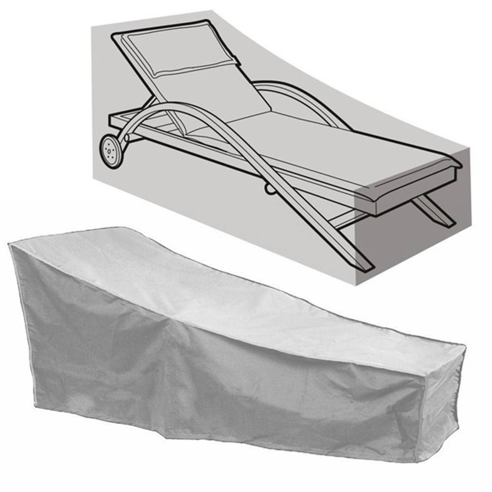 Alt View 3. Topteng - Waterproof Sun Lounge Chair Cover - 210D Oxford, All-Weather Dustproof Protection for Outdoor Garden Patio Furniture - Silver.