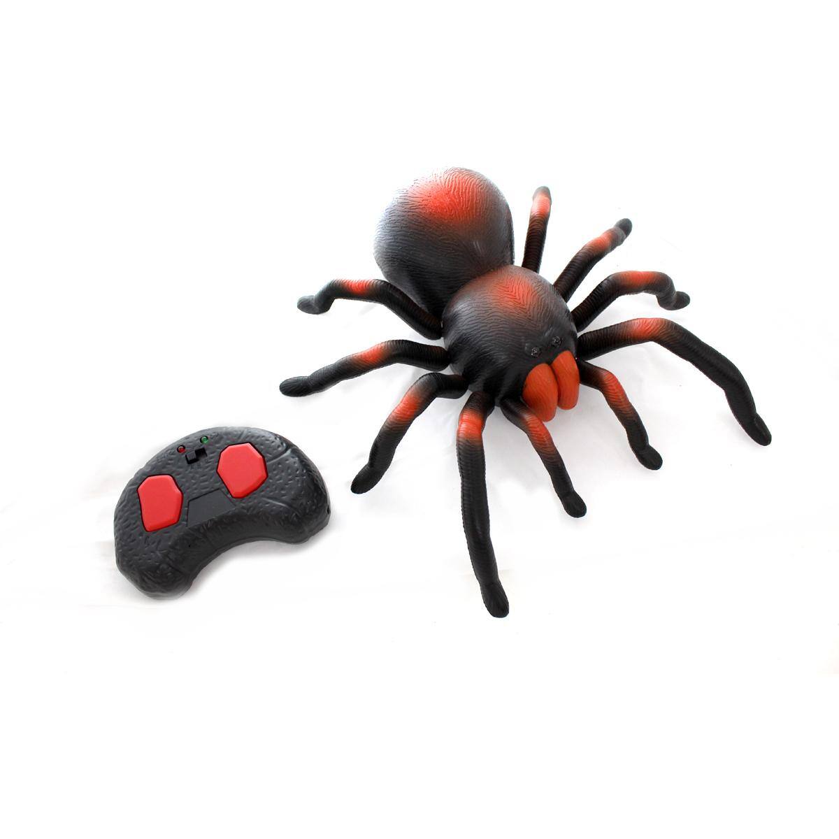 JuzToys - Remote Control Spider, Light-up Eyes, Lifelike Movement Toy - Black