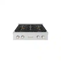 ZLINE - 30 in. Paramount Gas Built-In Gas Cooktop with 4 Burner DuoPro Cooktop (PSRTS-30) - Satin Stainless Steel - Front_Zoom