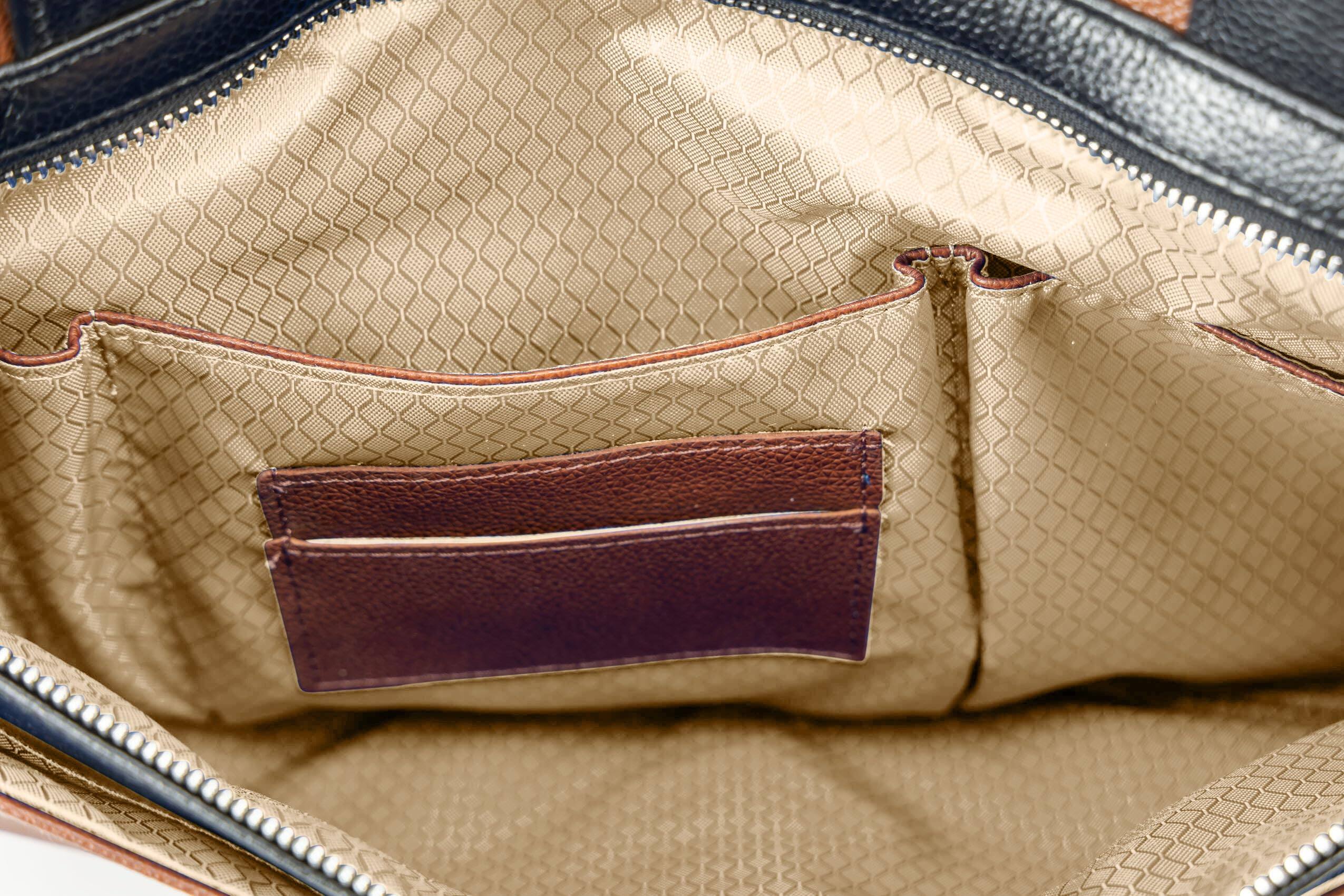 Alt View 2. McKleinUSA - 17-inch Laptop & Tablet Briefcase, Pebble-Grain Calfskin Leather, Dual-Compartment, Padded Sleeve, Lockable Zippers - Brown.