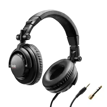 Front. Hercules - Hercules HDP DJ45 Closed-back DJ Foldable Headphones With Pivoting Earpieces - Black.