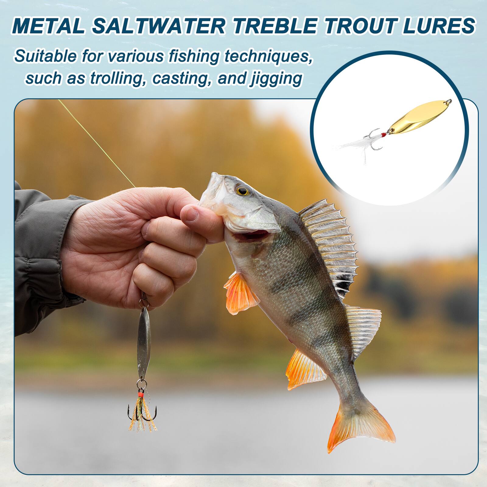 METAL SALTWATER TREBLE TROUT LURES

Suitable for various fishing techniques, such as trolling, casting, and jigging