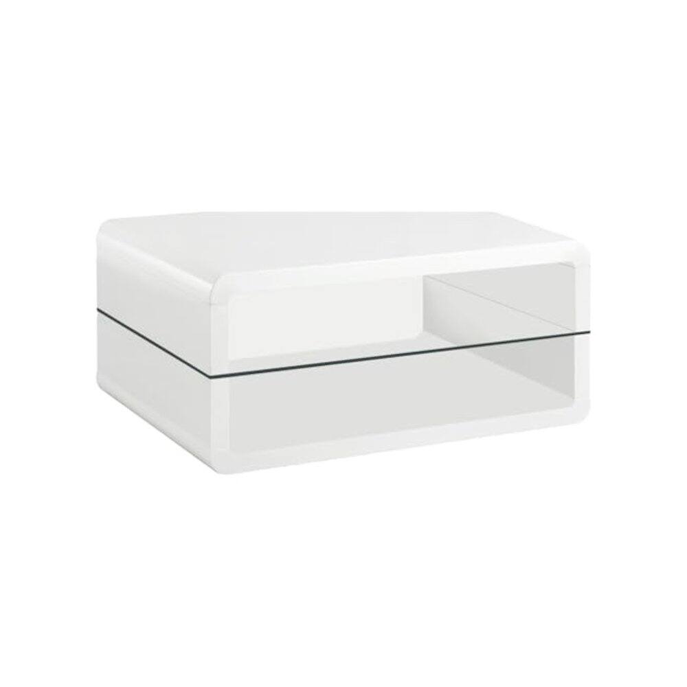Alt View 3. Coaster Co. of America - Elana 2-piece Coffee and End Table Set White High Gloss - White.