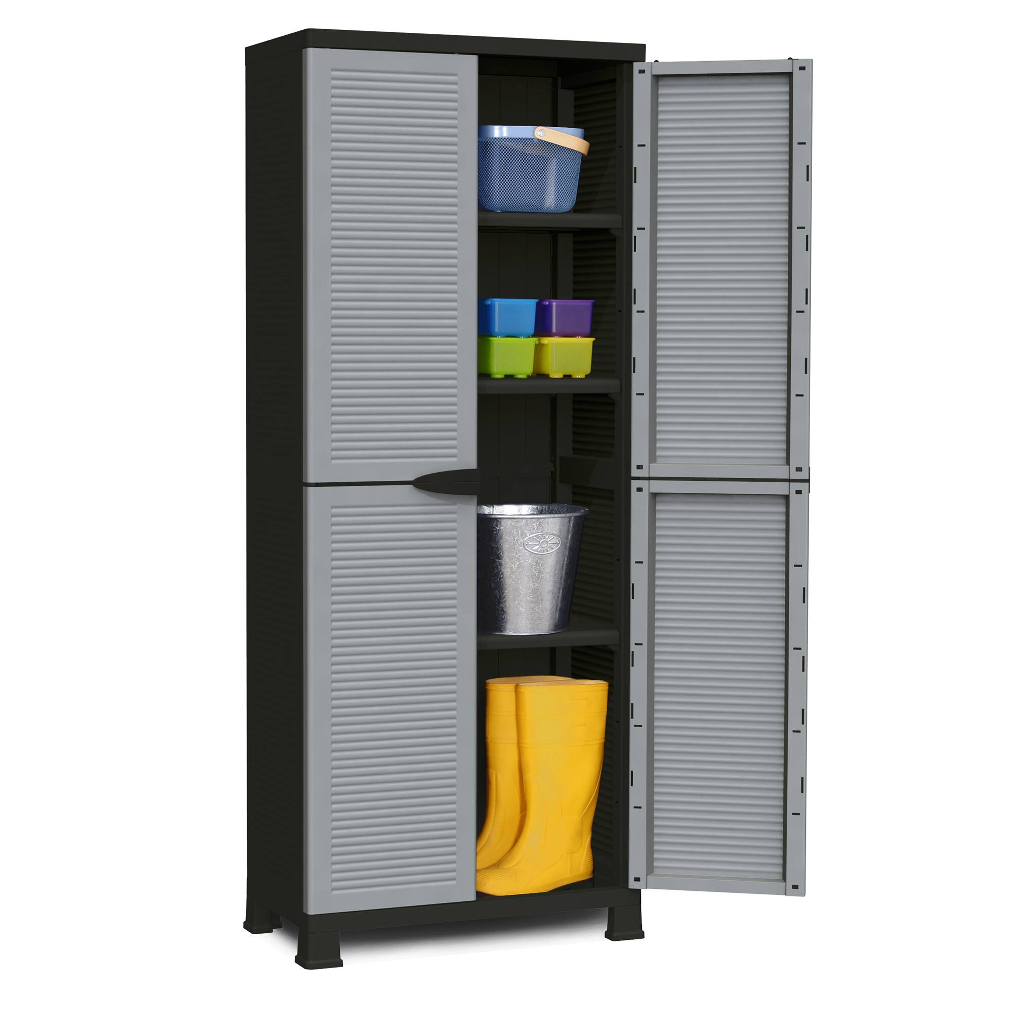 Alt View 3. Ram Quality Products - RAM Quality Products PRESTIGE UTILITY 3 Shelf Lockable Storage Cabinet, Gray - Gray.
