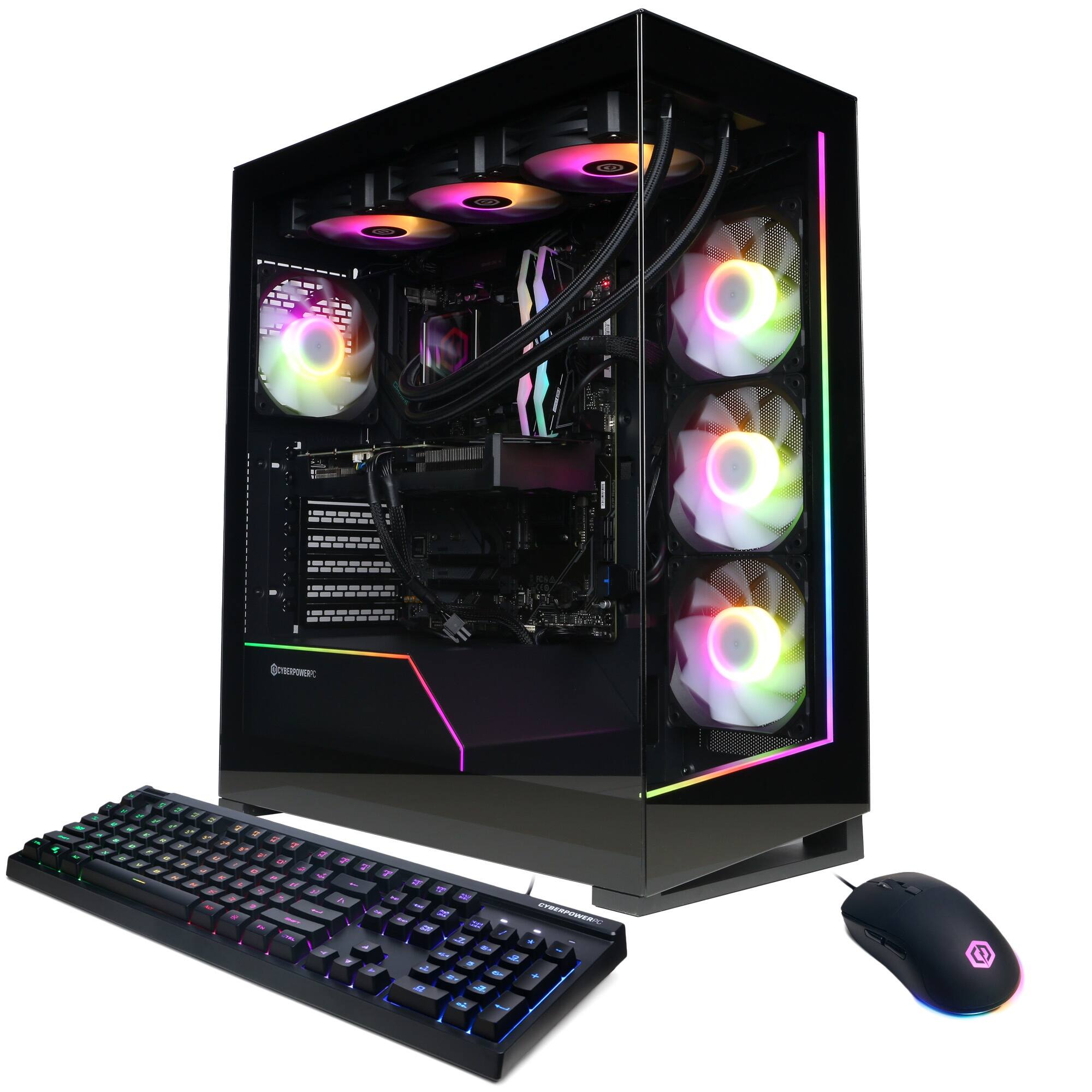 Front. CyberPowerPC - Gaming Desktop - AMD Ryzen 7 7800X3D - AMD Radeon RX 9070 XT 16GB - 32GB DDR5 RGB - 1TB PCIe 4.0 SSD - Black.