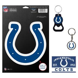 WinCraft - Indianapolis Colts 4-Pack Key Rings and Magnets Set - Multicolor