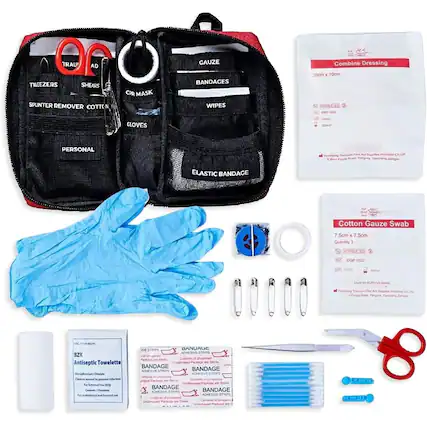 - TWEezers
- SHEARS
- SPUnTIER REMOVER
- COTTON
- CPR MASK
- CAUZE BANDAGES
- WIPES
- Combine Dressing 20cm x 10cm
- SEMLO cA
- TOU CLOVES
- 224-4 PERSONAL
- ELASTIC BANDAGE
- Cotton Gauze Swab .5cm x .5cm
- Quantity 3
- SC CGP 1022
- TO ou 3ZK
- Antiseptic Towelette
- STRPPS BANDAGE
- ADHESIVE STRUS a
- BANDAGE
- undc ACHESIVE BANDAGE
- ARESVE Drily n BANDAGE
- ADHESIVE STRIPS