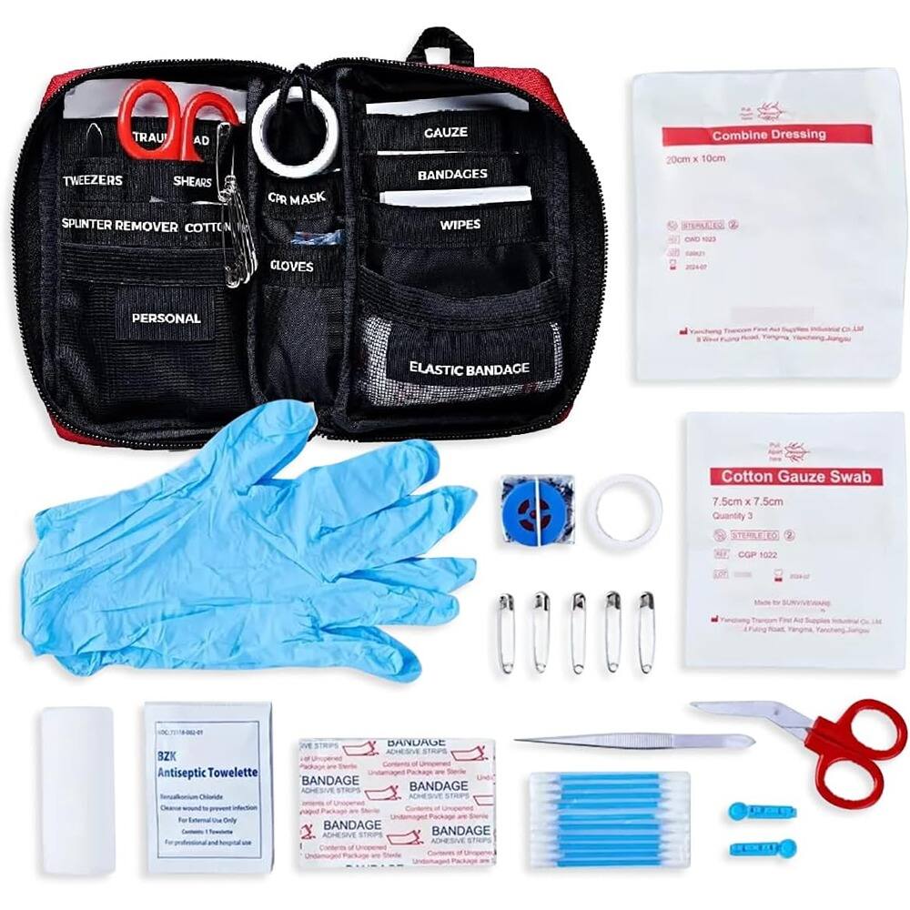 - TWEezers
- SHEARS
- SPUnTIER REMOVER
- COTTON
- CPR MASK
- CAUZE BANDAGES
- WIPES
- Combine Dressing 20cm x 10cm
- SEMLO cA
- TOU CLOVES
- 224-4 PERSONAL
- ELASTIC BANDAGE
- Cotton Gauze Swab .5cm x .5cm
- Quantity 3
- SC CGP 1022
- TO ou 3ZK
- Antiseptic Towelette
- STRPPS BANDAGE
- ADHESIVE STRUS a
- BANDAGE
- undc ACHESIVE BANDAGE
- ARESVE Drily n BANDAGE
- ADHESIVE STRIPS