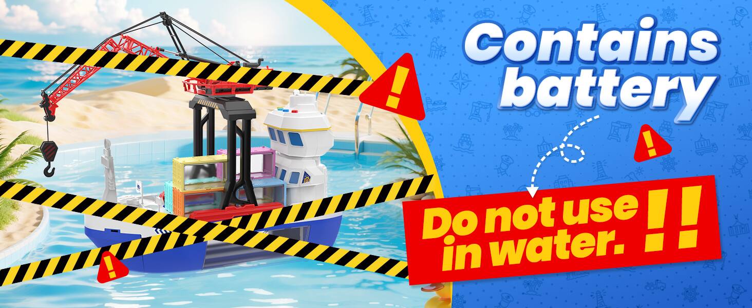 Contains battery. Do not use in water.
