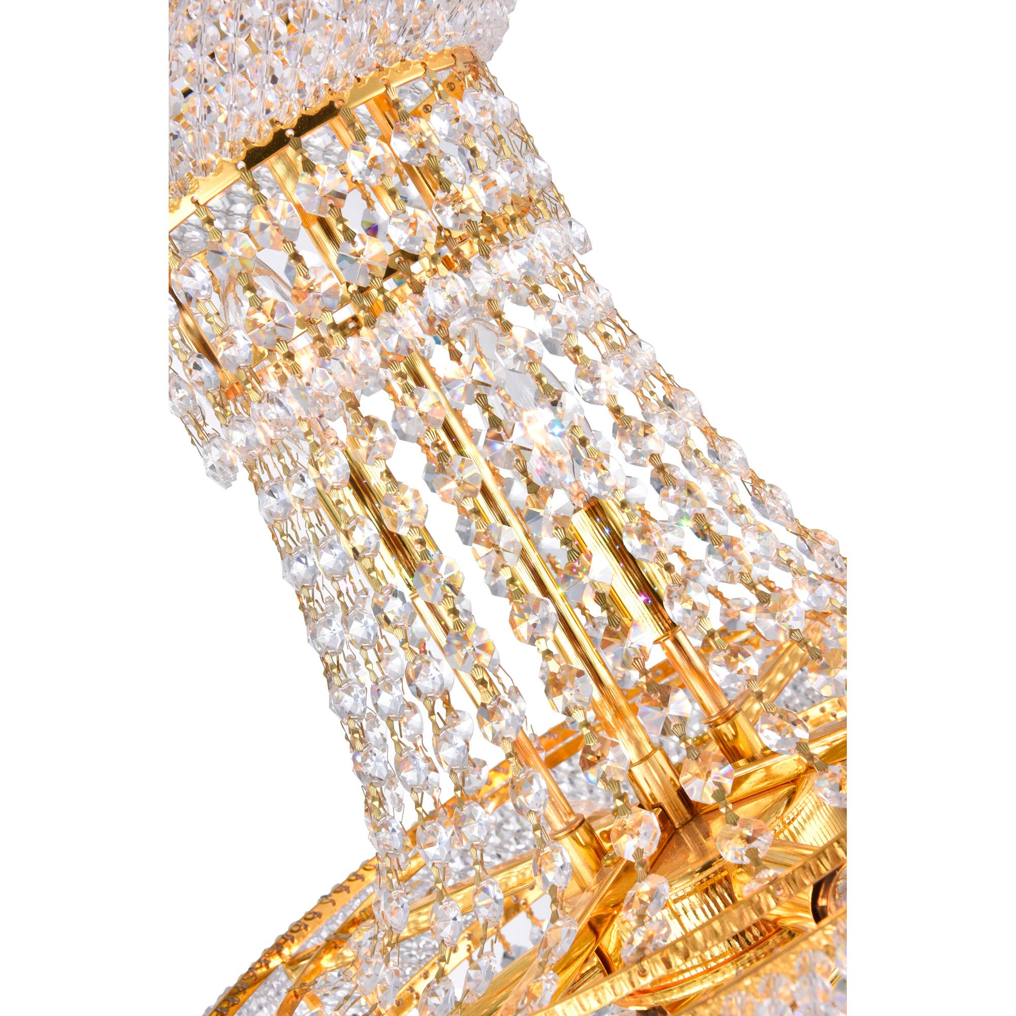 Left. CWI Lighting - Empire 8 Light Down Chandelier With Gold Finish - Gold.