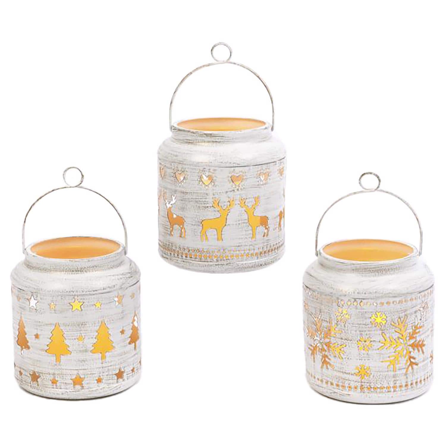 The Gerson Companies - Gerson LED Winter Scene Lantern 5.51 in. (Case of 6) - White