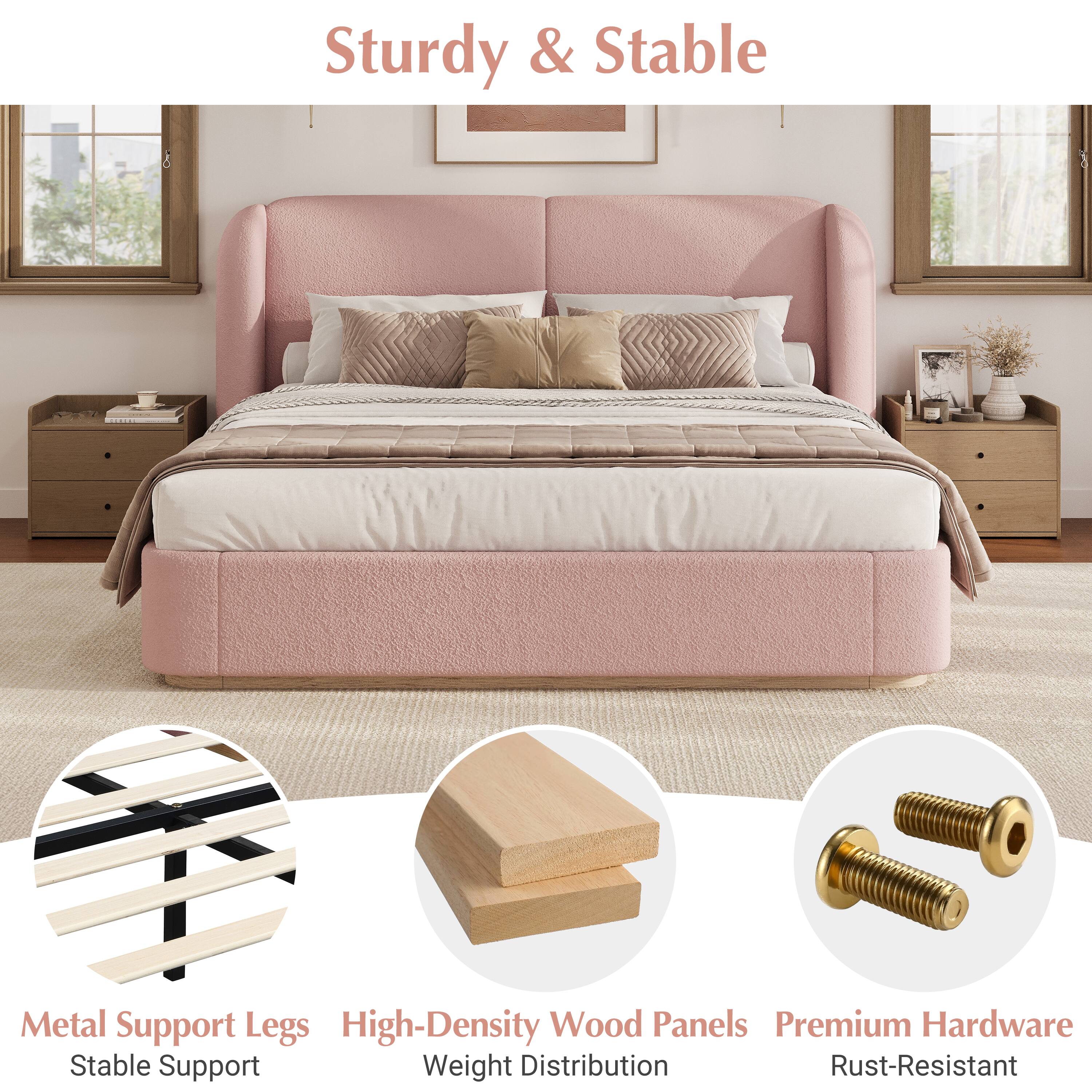 Sturdy & Stable

Metal Support Legs
Stable Support

High-Density Wood Panels
Weight Distribution

Premium Hardware
Rust-Resistant