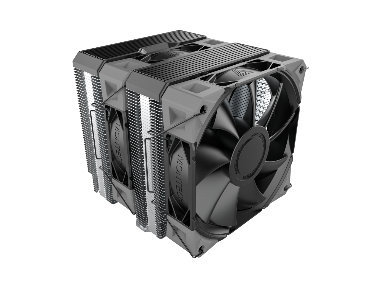 Montech - NX600 Dual-Tower CPU Cooler, 6 Heatpipes, 28mm PWM Fan, Soldered Base, LGA1700/1851/AM5 - Black