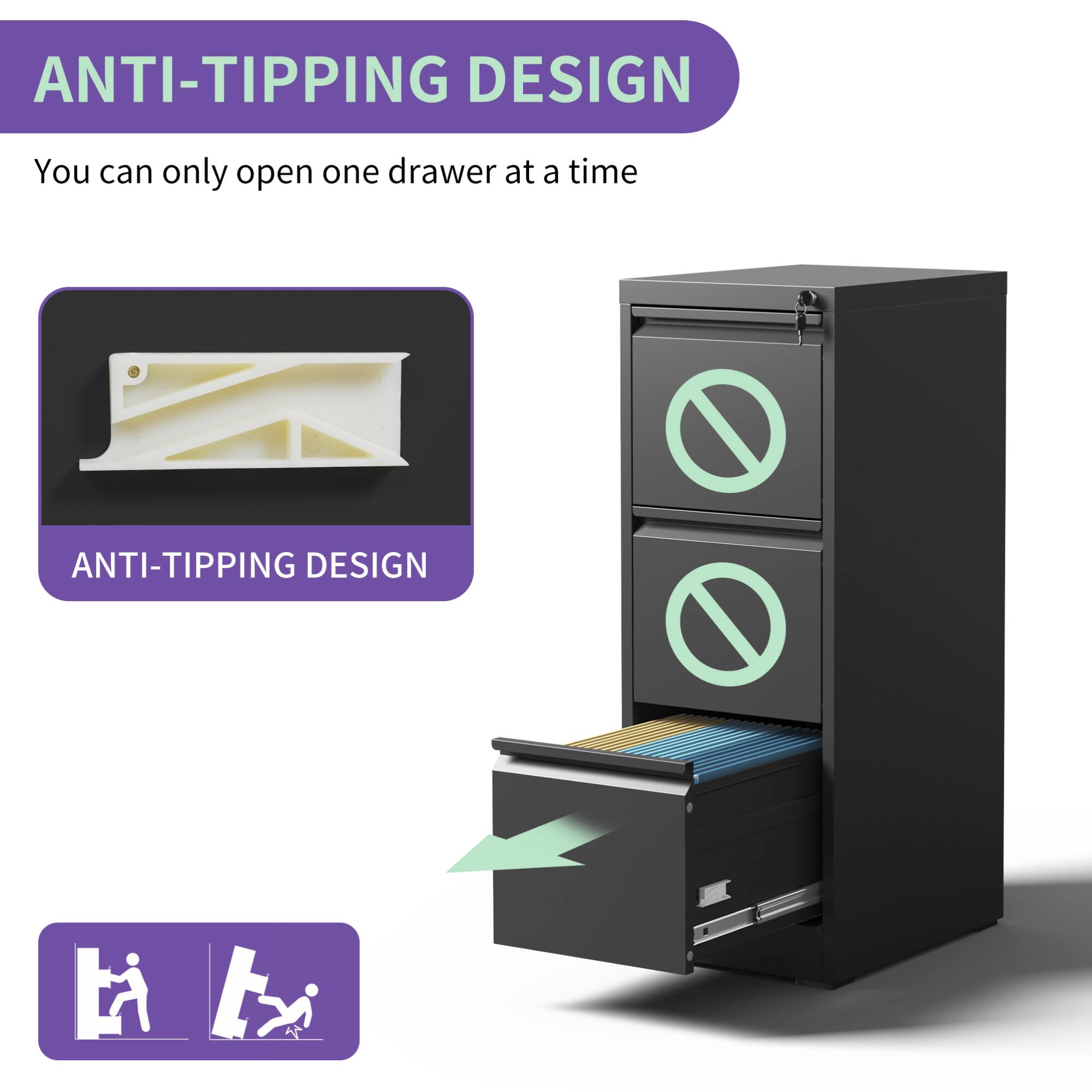 ANTI-TIPPING DESIGN

You can only open one drawer at a time

ANTI-TIPPING DESIGN