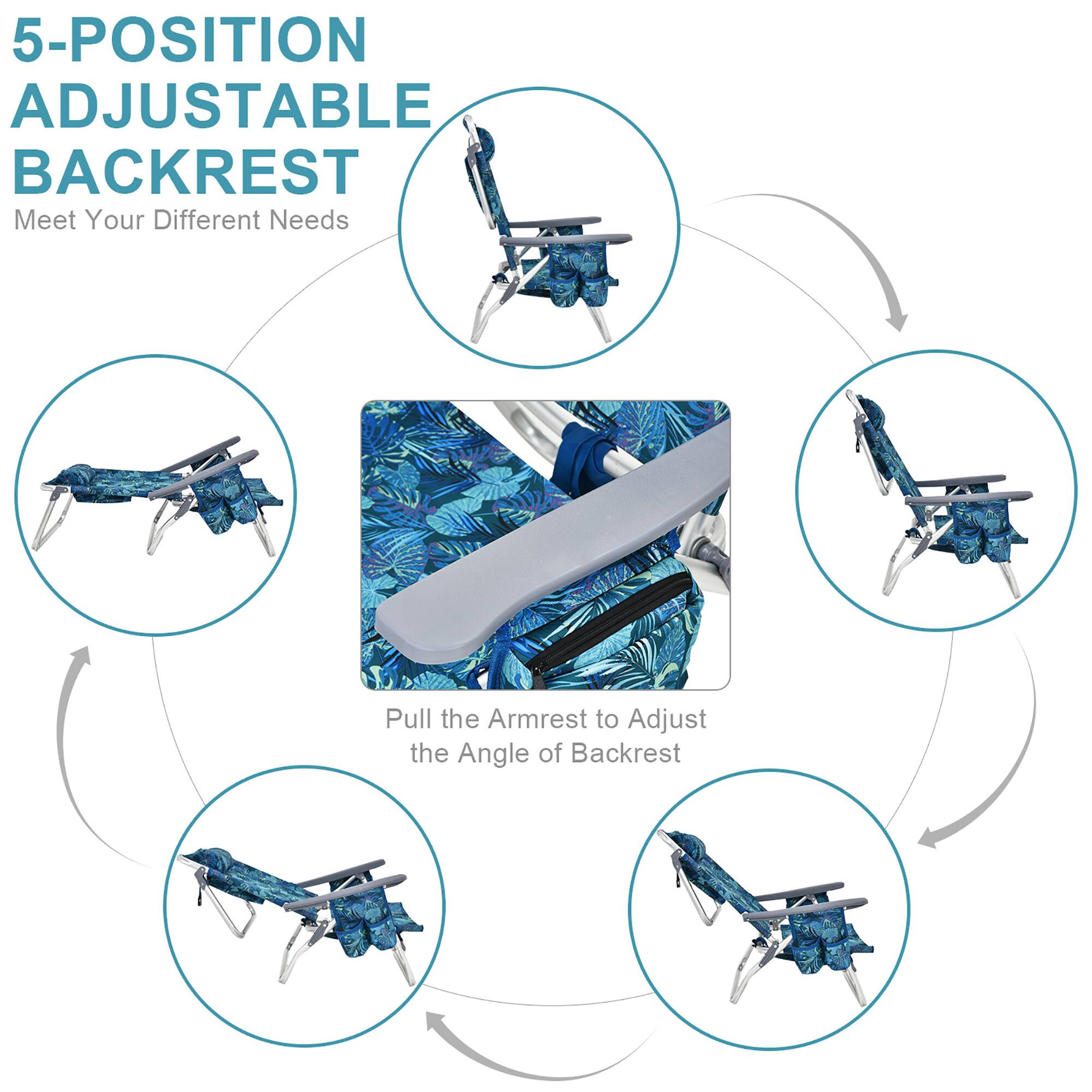 5-POSITION ADJUSTABLE BACKREST
Meet Your Different Needs
Pull the Armrest to Adjust the Angle of Backrest