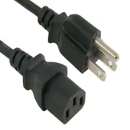 Sanoxy - Cables and Adapters; 2 PACK of 2ft 18 AWG Universal Power Cord (IEC320 C13 to NEMA 5-15P) - Black