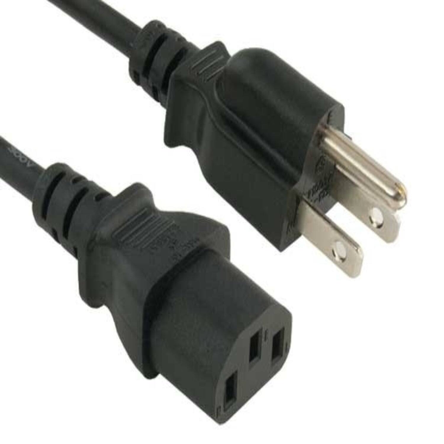 Sanoxy - Cables and Adapters; 2 PACK of 2ft 18 AWG Universal Power Cord (IEC320 C13 to NEMA 5-15P) - Black