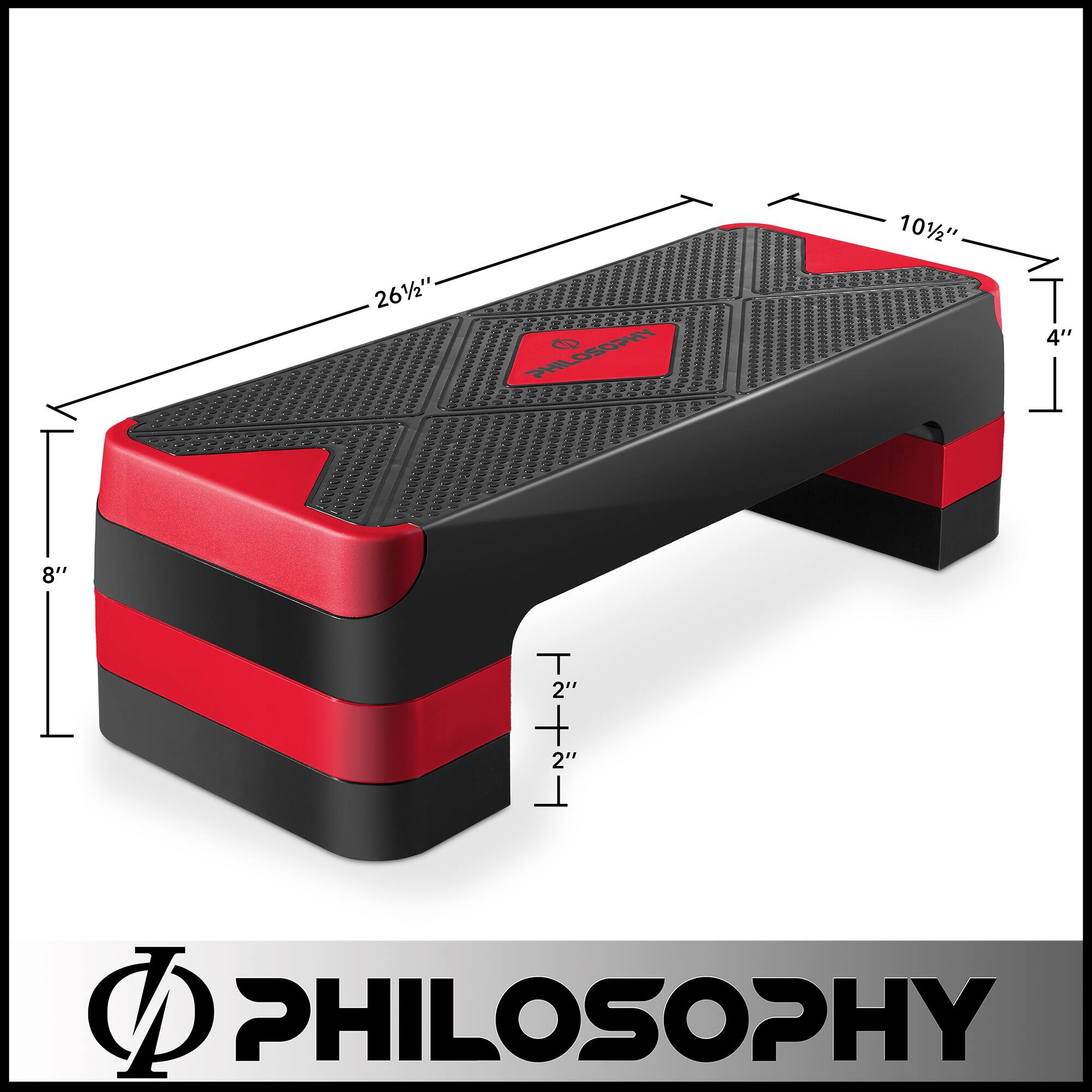 Philosophy Gym 26.5 in Aerobic Exercise Step, Adjustable Workout ...