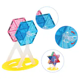 PicassoTiles - 9 PC Ferris Wheel Accessory Kit, Magnetic Building Blocks for Kids, Magnet for Kids 3+