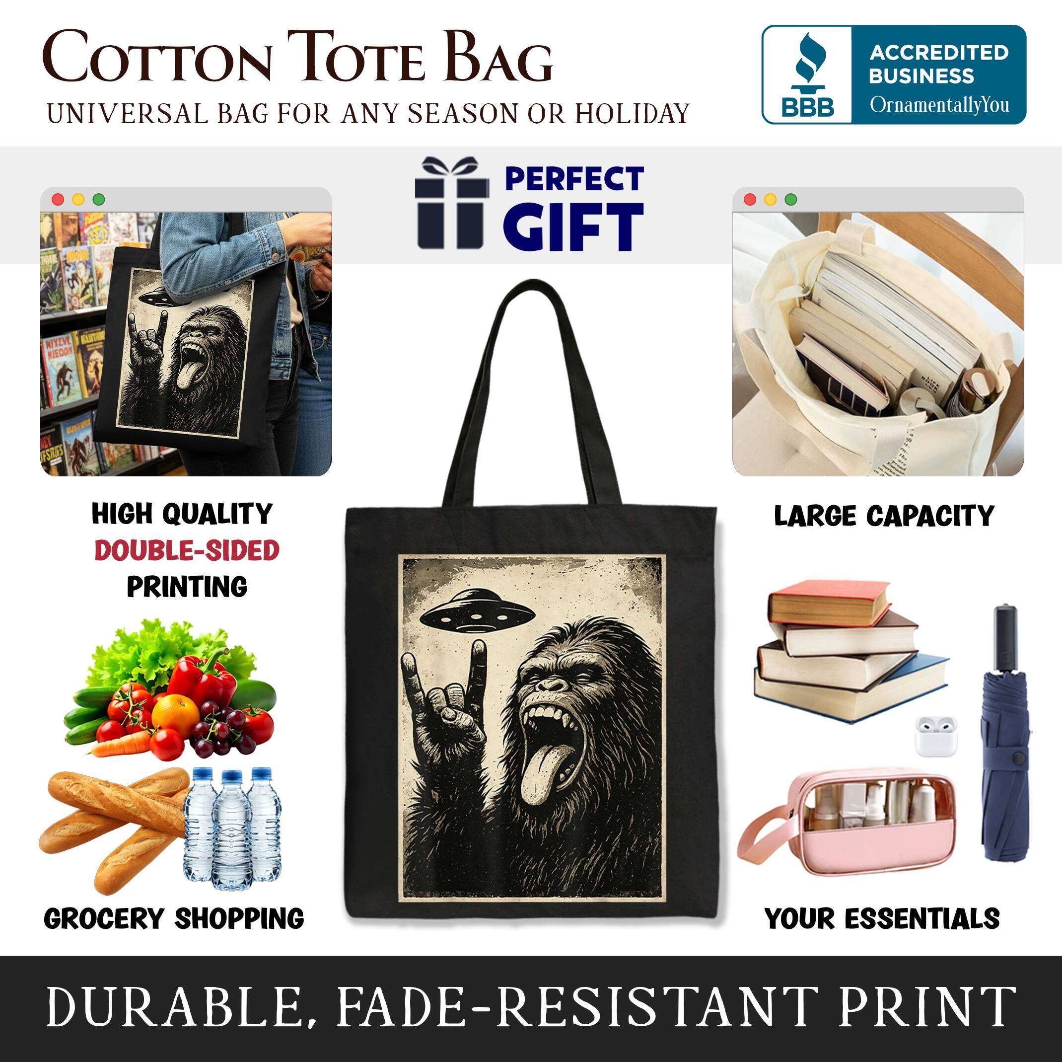 COTTON TOTE BAG  
UNIVERSAL BAG FOR ANY SEASON OR HOLIDAY  

ACCREDITED BUSINESS  
BBB  
OrnamentallyYou  

PERFECT GIFT  

HIGH QUALITY  
DOUBLE-SIDED PRINTING  

LARGE CAPACITY  

GROCERY SHOPPING  

YOUR ESSENTIALS  

DURABLE, FADE-RESISTANT PRINT