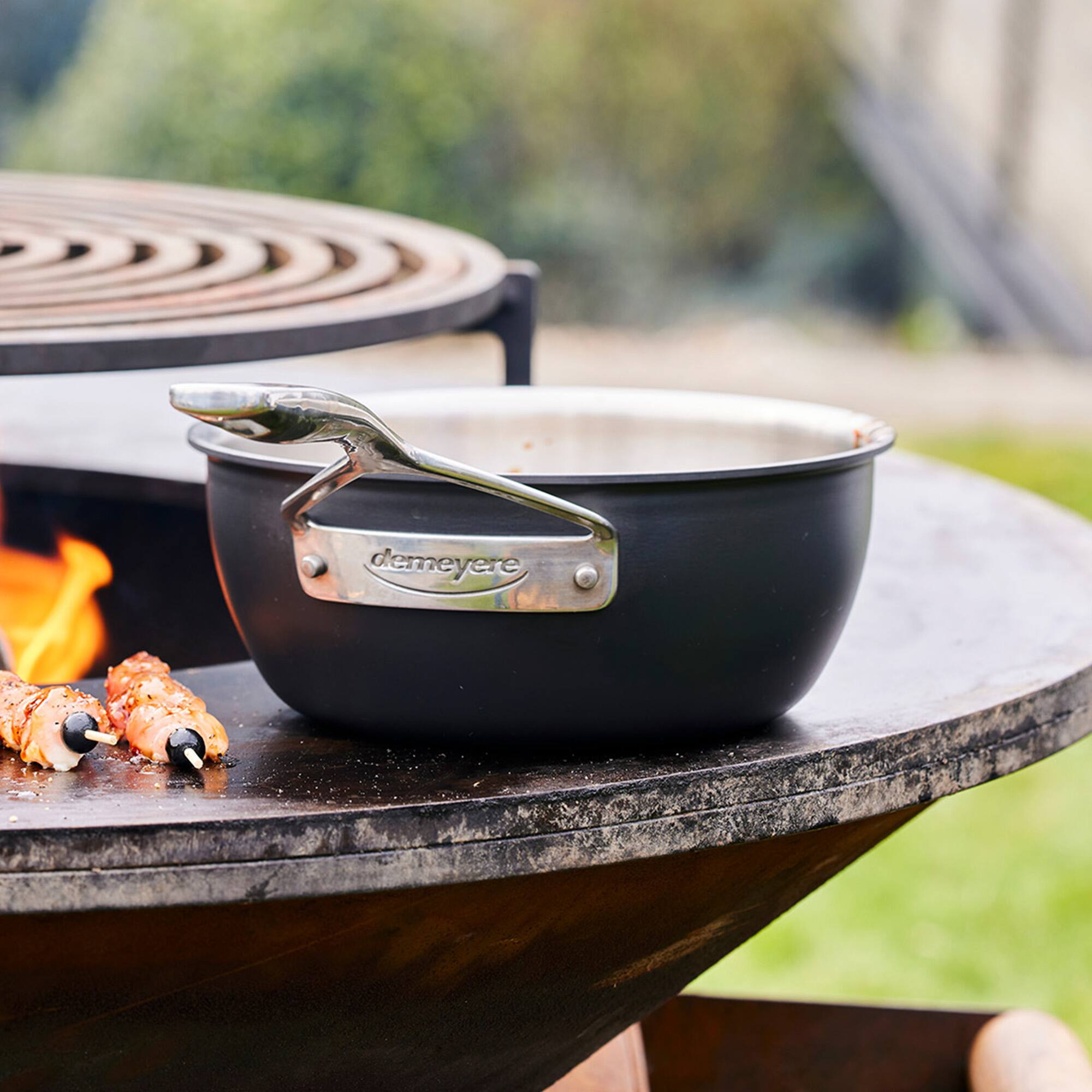 Alt View 3. Demeyere - Demeyere Black 5 Stainless Steel with Ceramic exterior coating 2-qt Saucepan with Lid - Black.