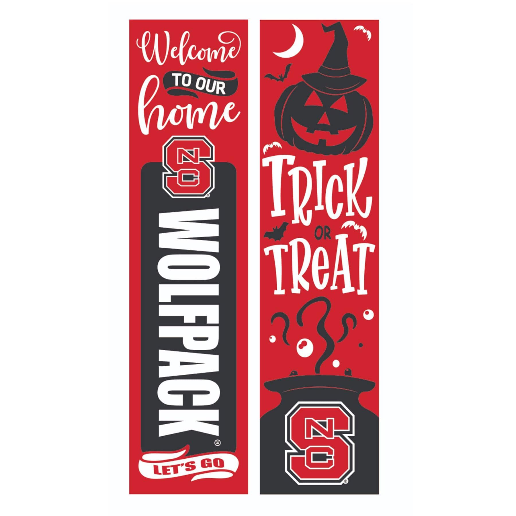 Evergreen Enterprises - NC State Wolfpack 47" Double Sided Halloween Leaner Fan Sign - Multicolor